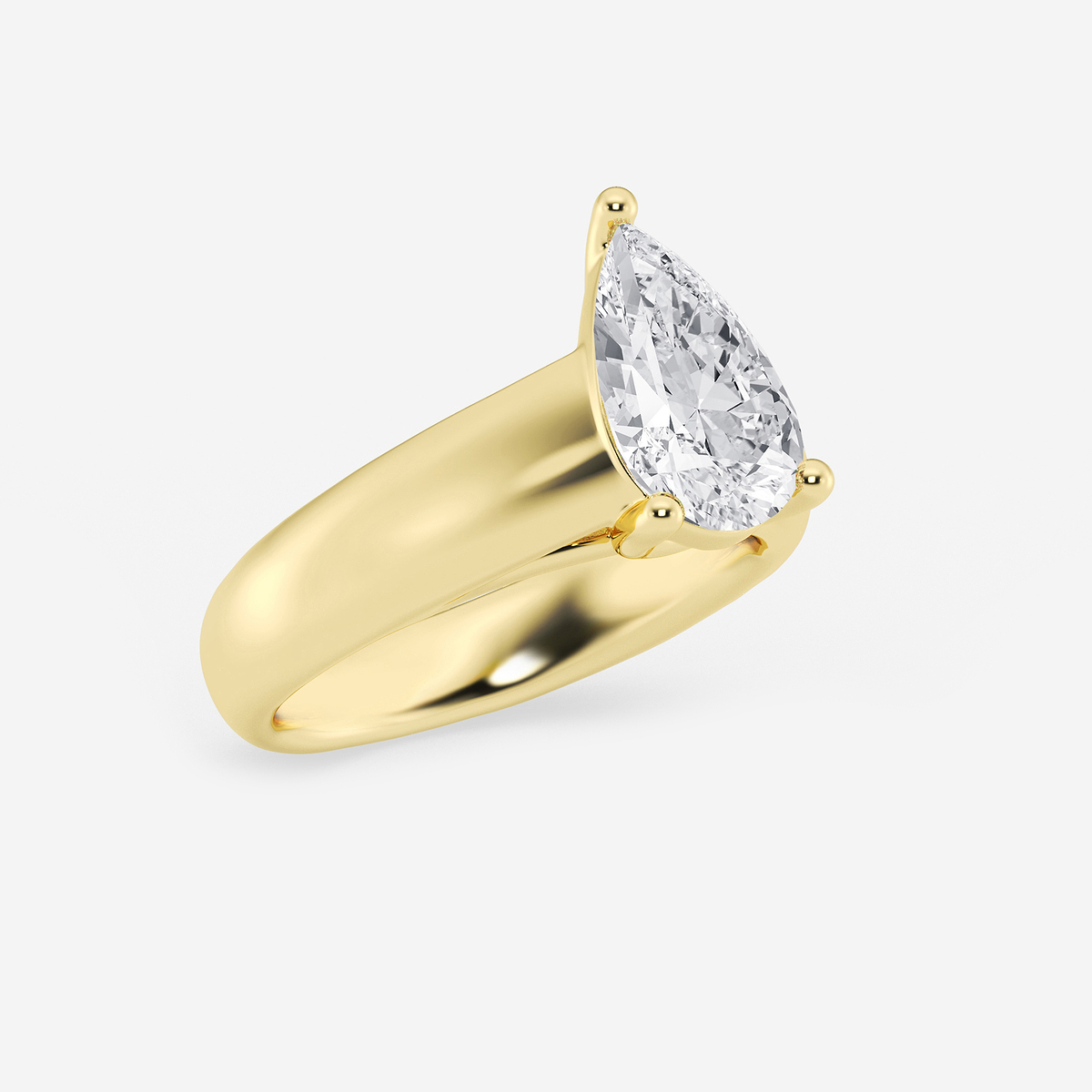 Additional Image 1 for  2 ctw Pear Lab Grown Diamond Wide Shank Solitaire Engagement Ring