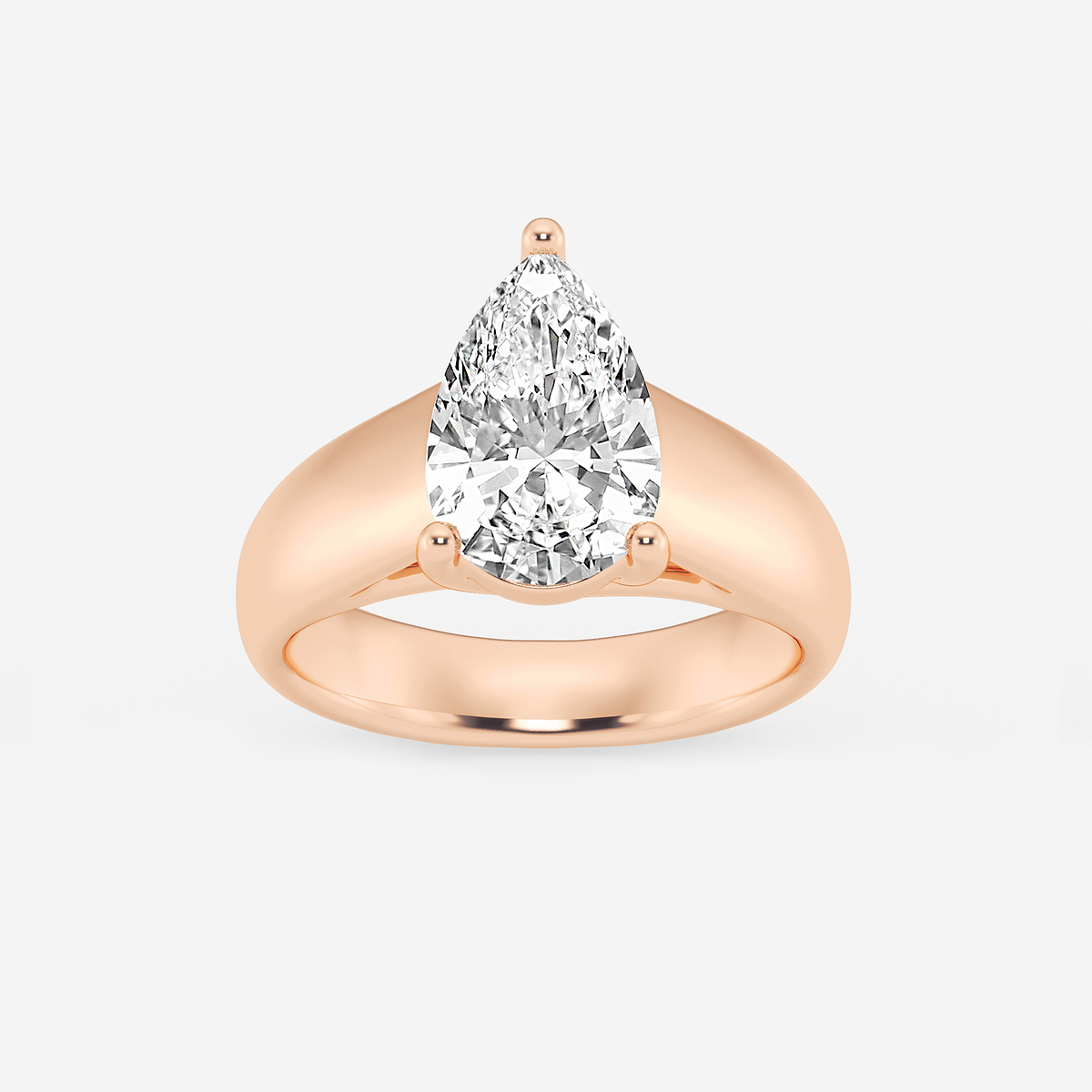 2 1/2 ctw Pear Lab Grown Diamond Wide Shank Solitaire Engagement Ring