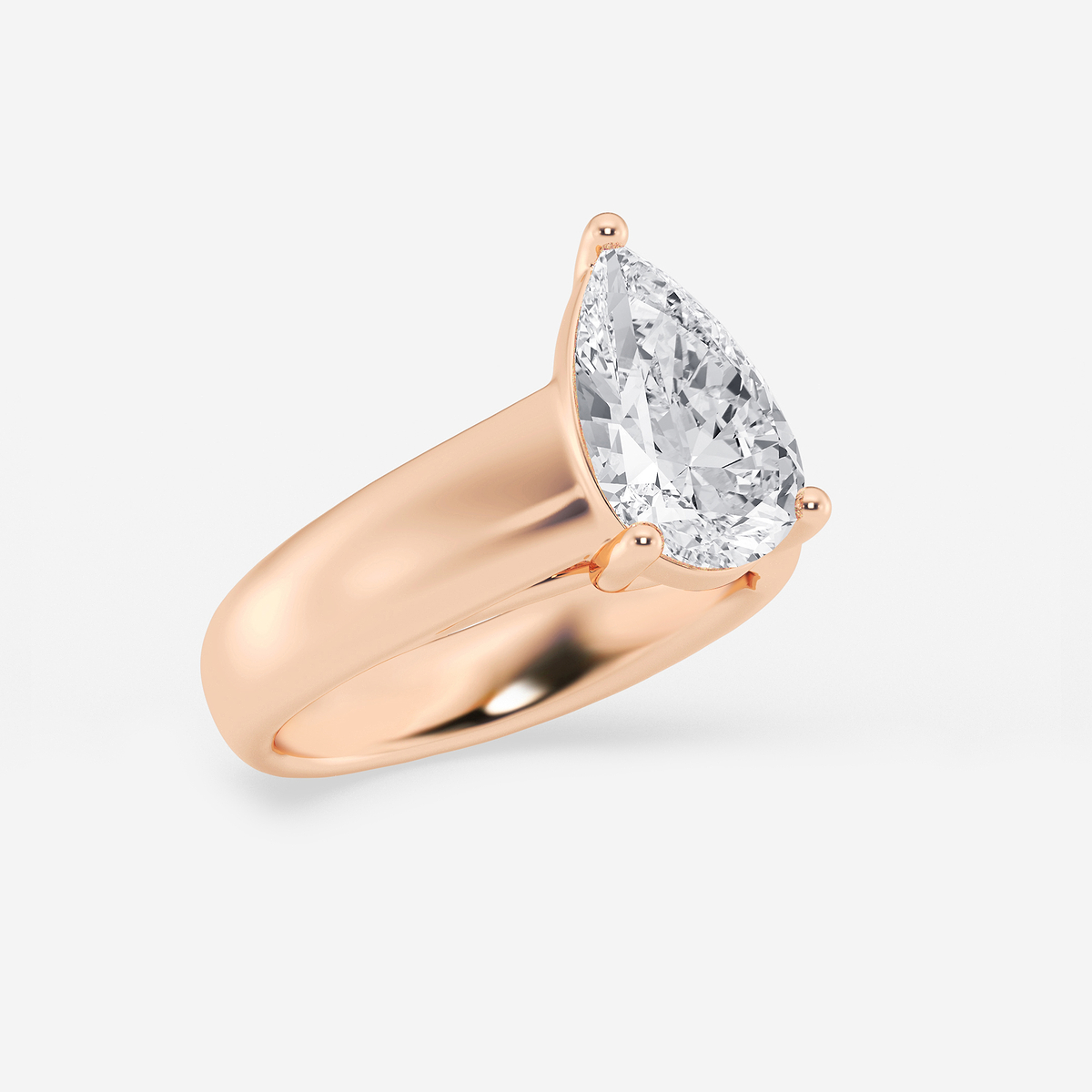 Additional Image 1 for  2 1/2 ctw Pear Lab Grown Diamond Wide Shank Solitaire Engagement Ring