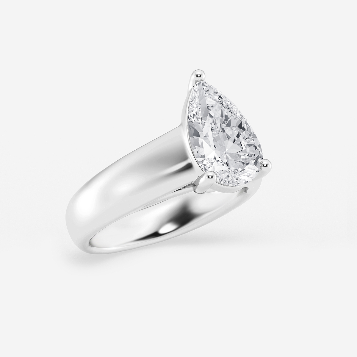 Additional Image 1 for  2 1/2 ctw Pear Lab Grown Diamond Wide Shank Solitaire Engagement Ring