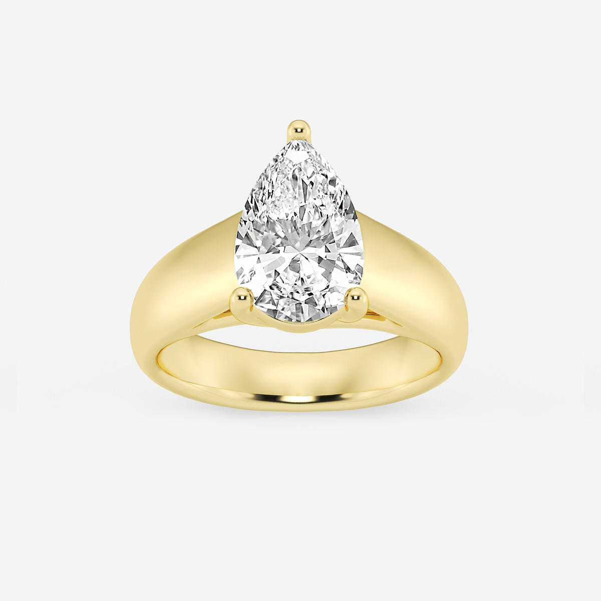 2 1/2 ctw Pear Lab Grown Diamond Wide Shank Solitaire Engagement Ring