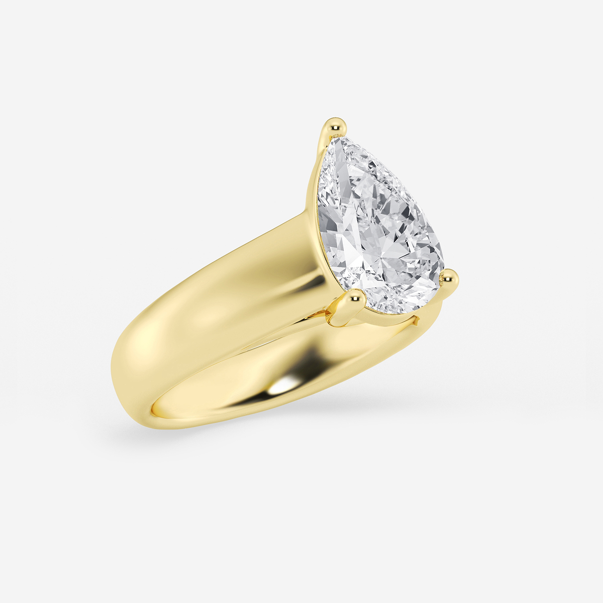 Additional Image 1 for  2 1/2 ctw Pear Lab Grown Diamond Wide Shank Solitaire Engagement Ring