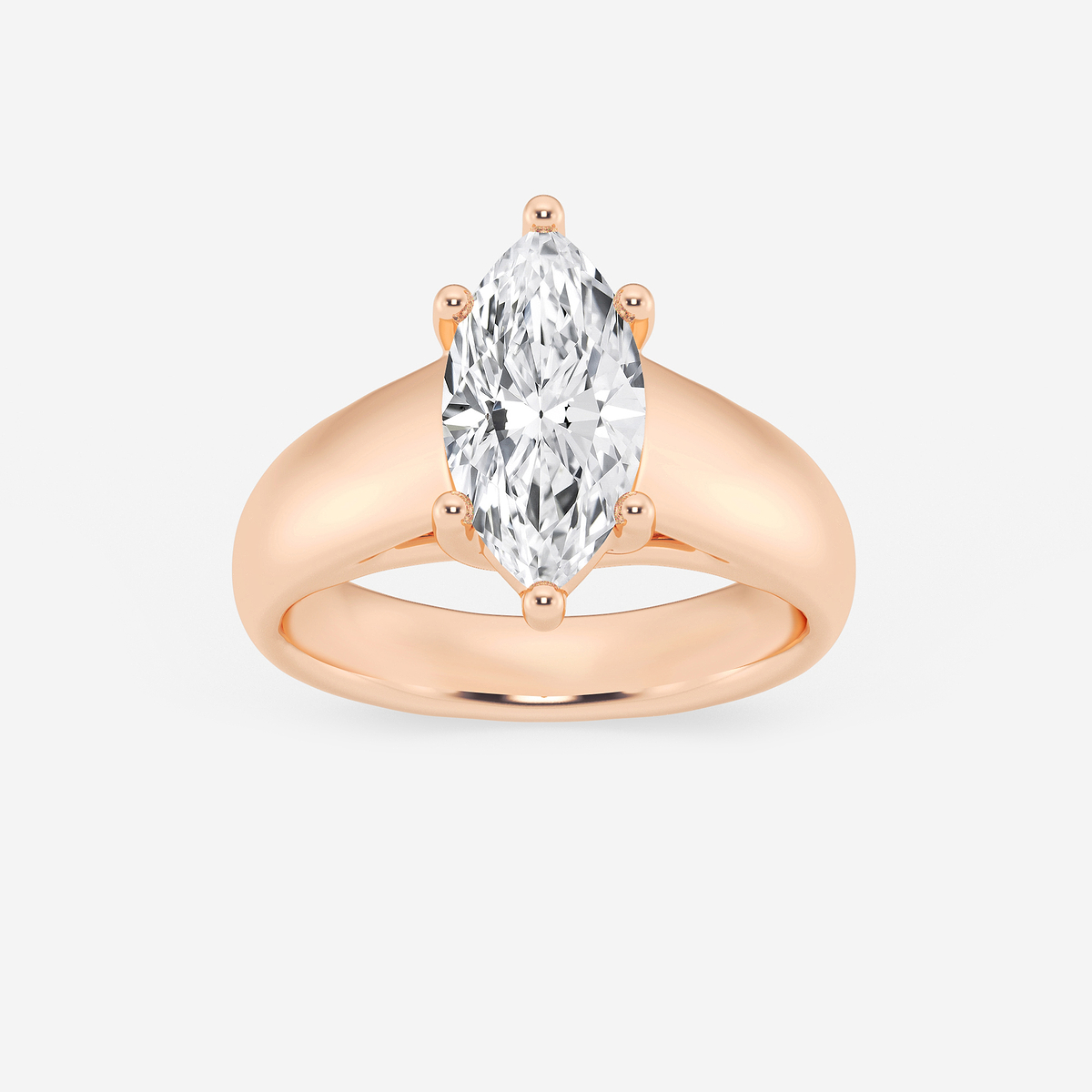 2 ctw Marquise Lab Grown Diamond Wide Shank Solitaire Engagement Ring