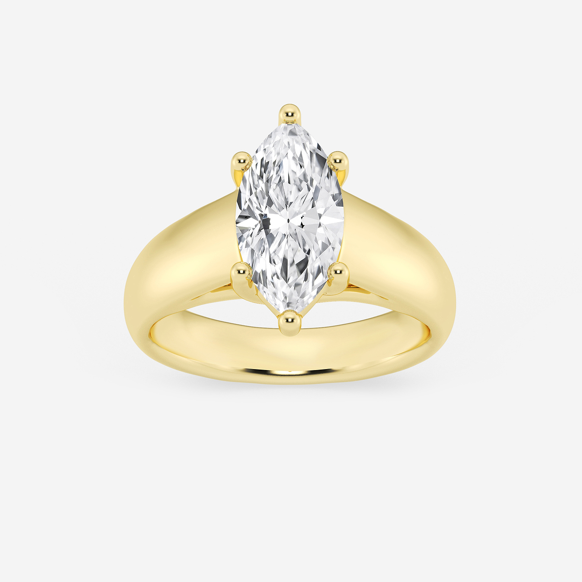 2 ctw Marquise Lab Grown Diamond Wide Shank Solitaire Engagement Ring
