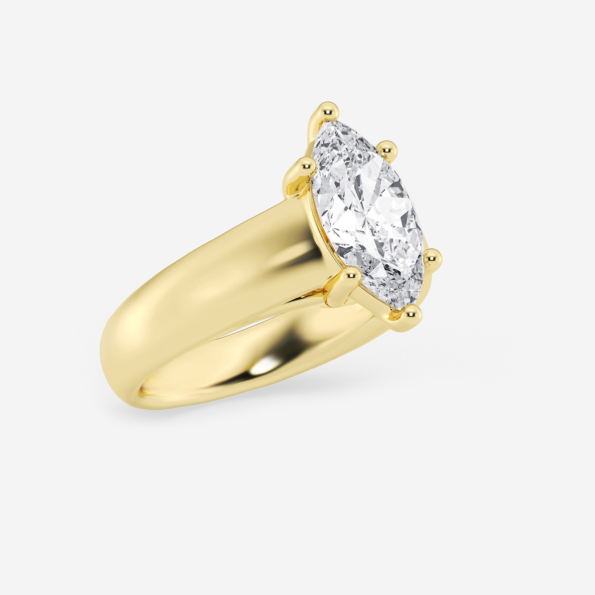 Additional Image 1 for  2 ctw Marquise Lab Grown Diamond Wide Shank Solitaire Engagement Ring