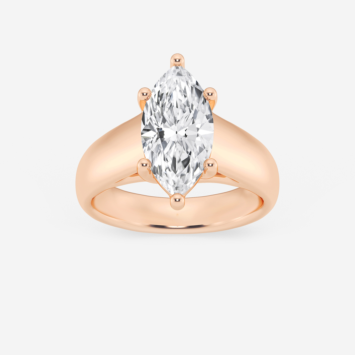 2 1/2 ctw Marquise Lab Grown Diamond Wide Shank Solitaire Engagement Ring