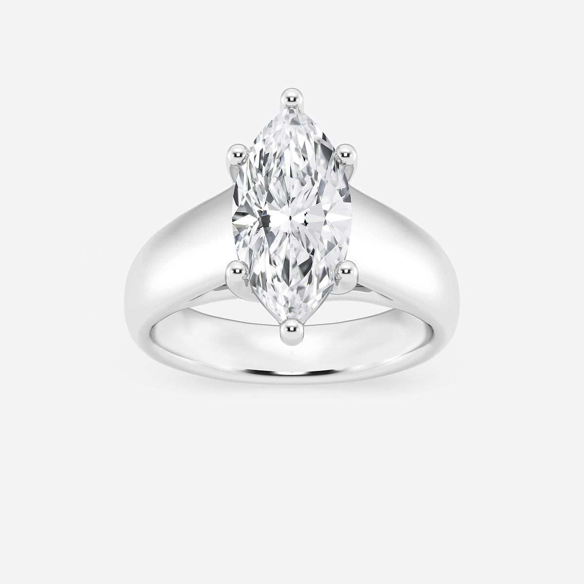 2 1/2 ctw Marquise Lab Grown Diamond Wide Shank Solitaire Engagement Ring