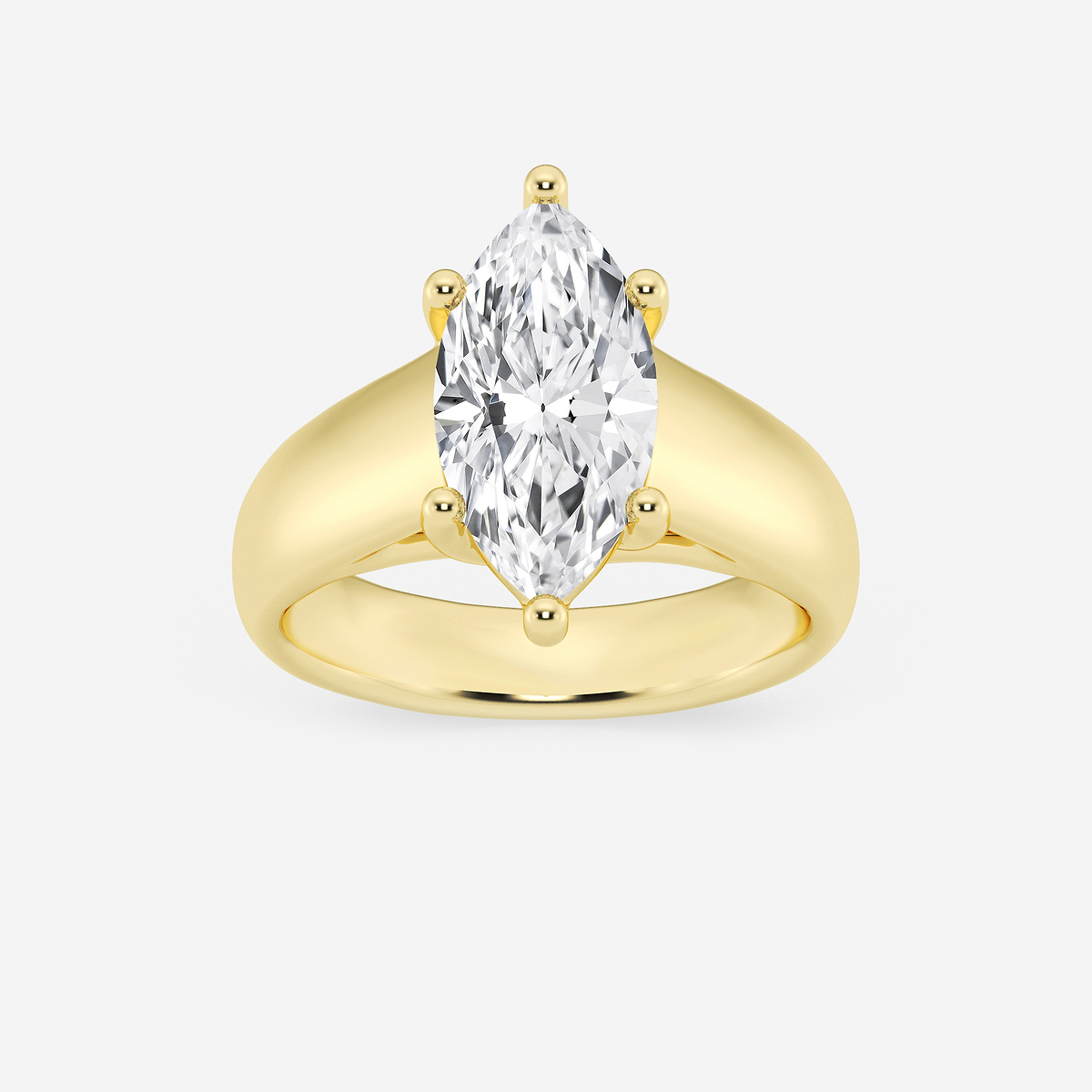 2 1/2 ctw Marquise Lab Grown Diamond Wide Shank Solitaire Engagement Ring