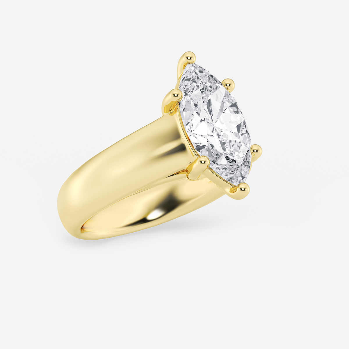 Additional Image 1 for  2 1/2 ctw Marquise Lab Grown Diamond Wide Shank Solitaire Engagement Ring