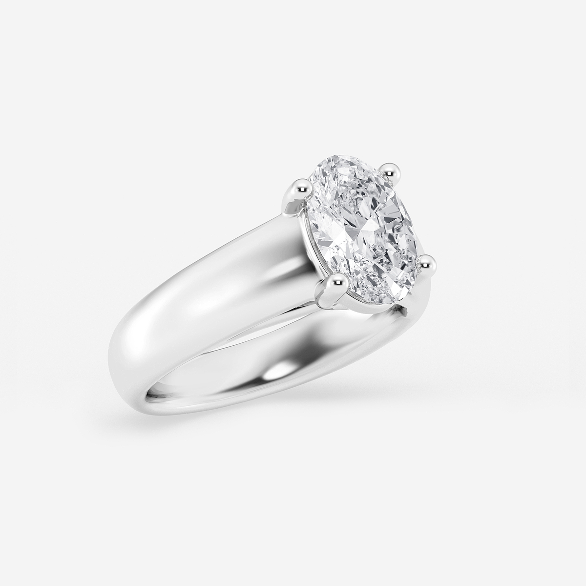 Additional Image 1 for  2 ctw Oval Lab Grown Diamond Wide Shank Solitaire Engagement Ring