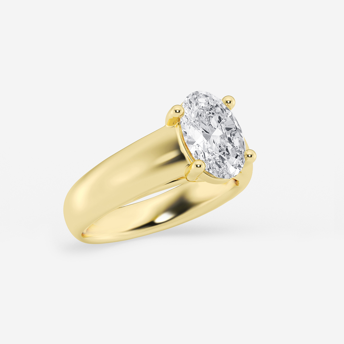 Additional Image 1 for  2 ctw Oval Lab Grown Diamond Wide Shank Solitaire Engagement Ring
