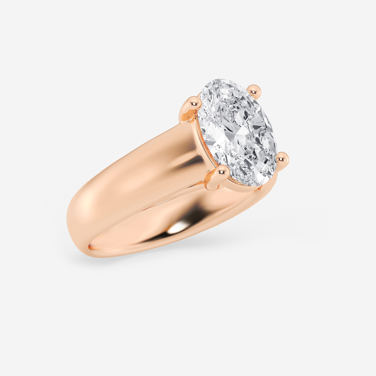 Additional Image 1 for  2 1/2 ctw Oval Lab Grown Diamond Wide Shank Solitaire Engagement Ring