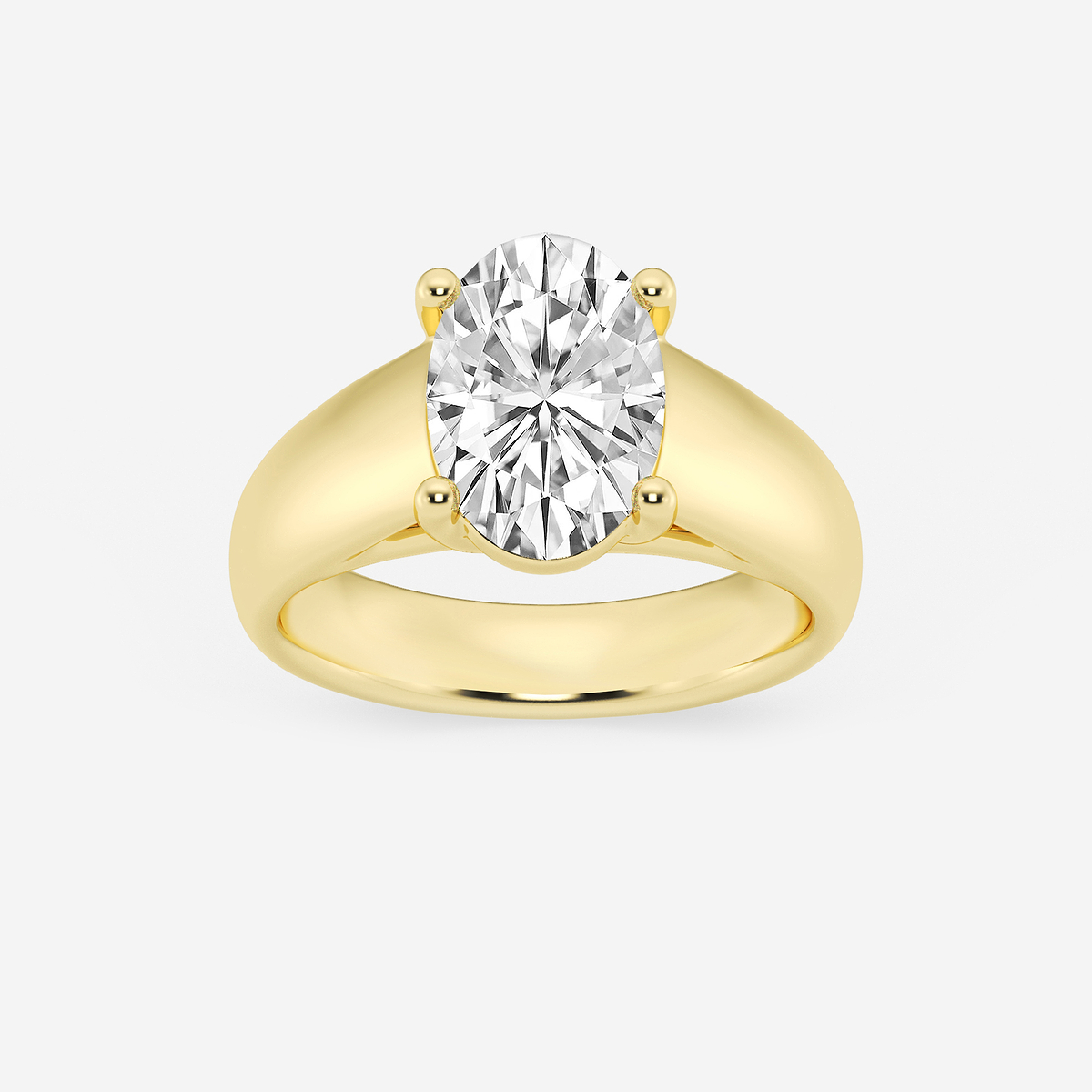 2 1/2 ctw Oval Lab Grown Diamond Wide Shank Solitaire Engagement Ring