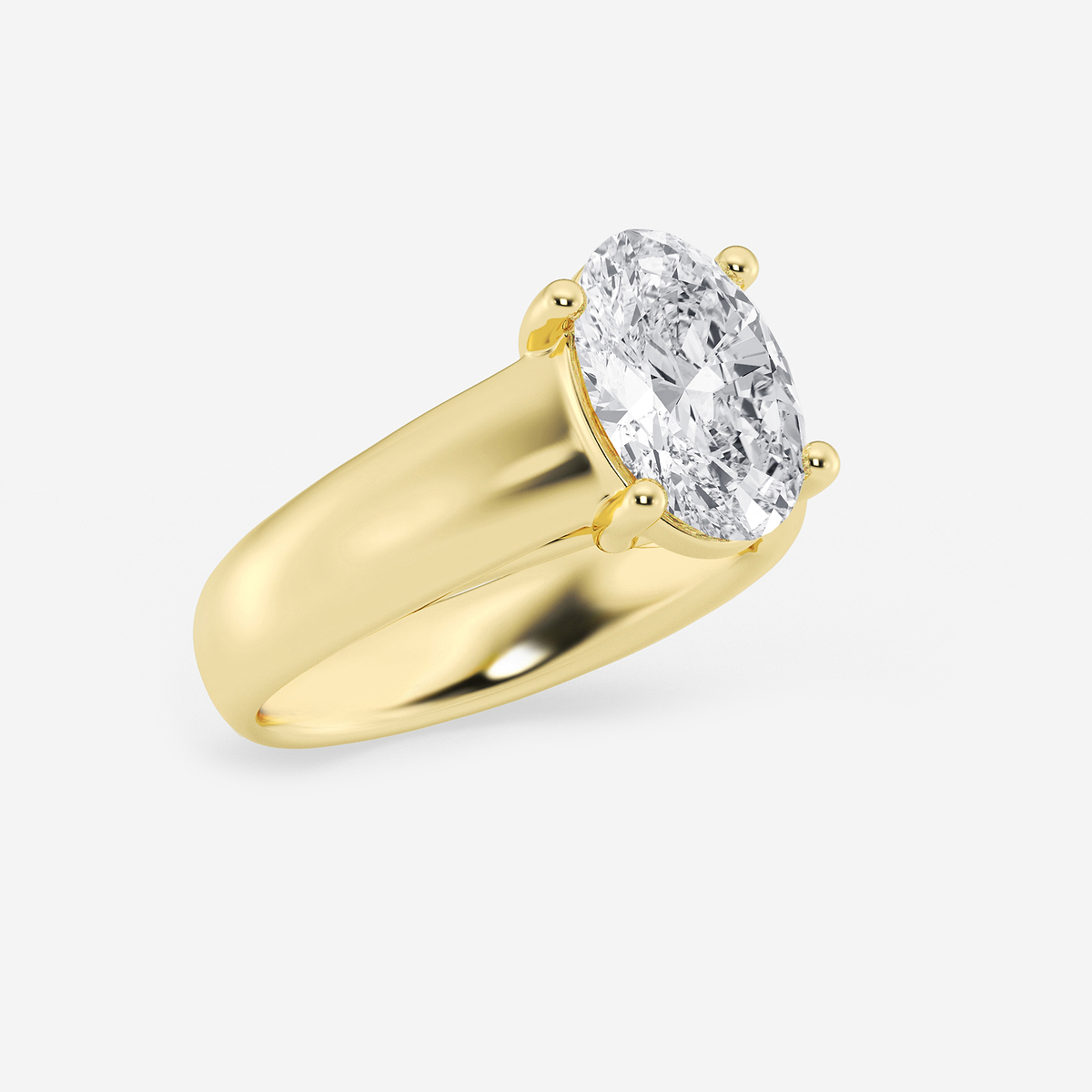 Additional Image 1 for  2 1/2 ctw Oval Lab Grown Diamond Wide Shank Solitaire Engagement Ring