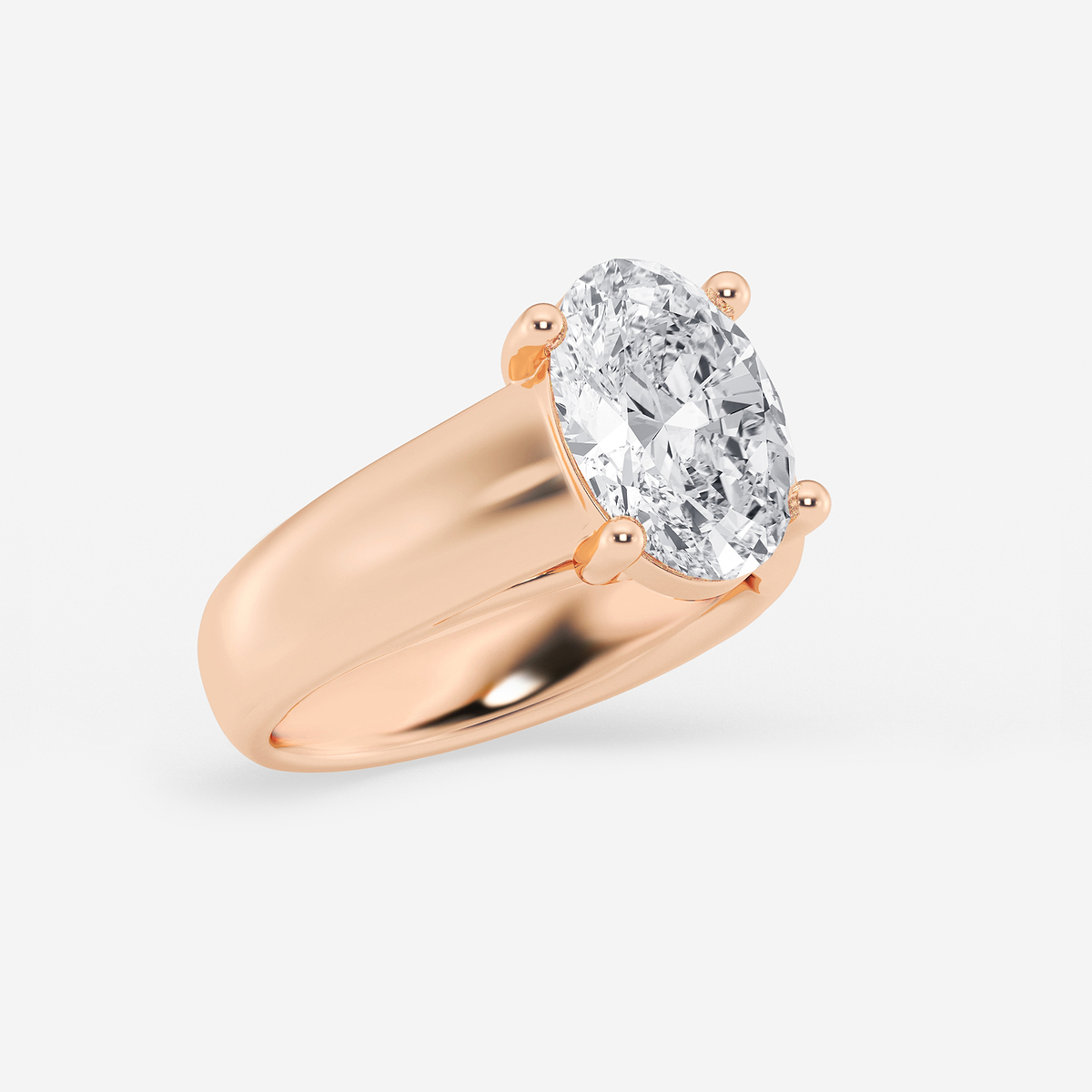 Additional Image 1 for  3 ctw Oval Lab Grown Diamond Wide Shank Solitaire Engagement Ring