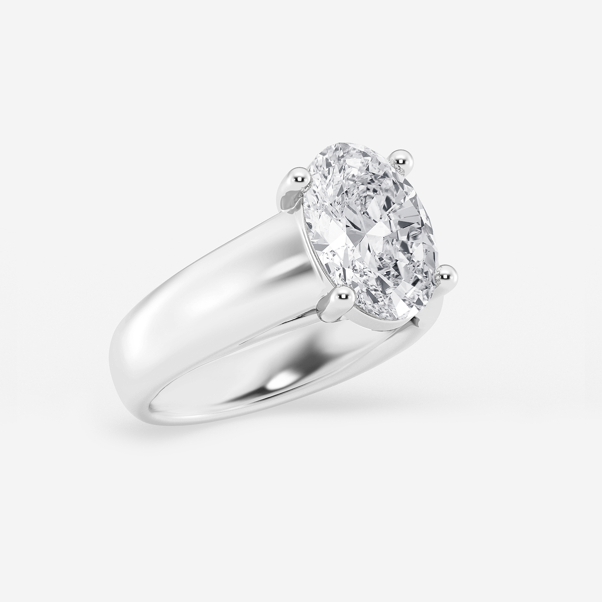 Additional Image 1 for  3 ctw Oval Lab Grown Diamond Wide Shank Solitaire Engagement Ring