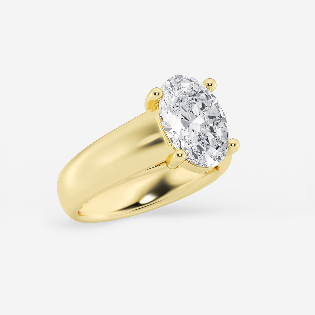Additional Image 1 for  3 ctw Oval Lab Grown Diamond Wide Shank Solitaire Engagement Ring