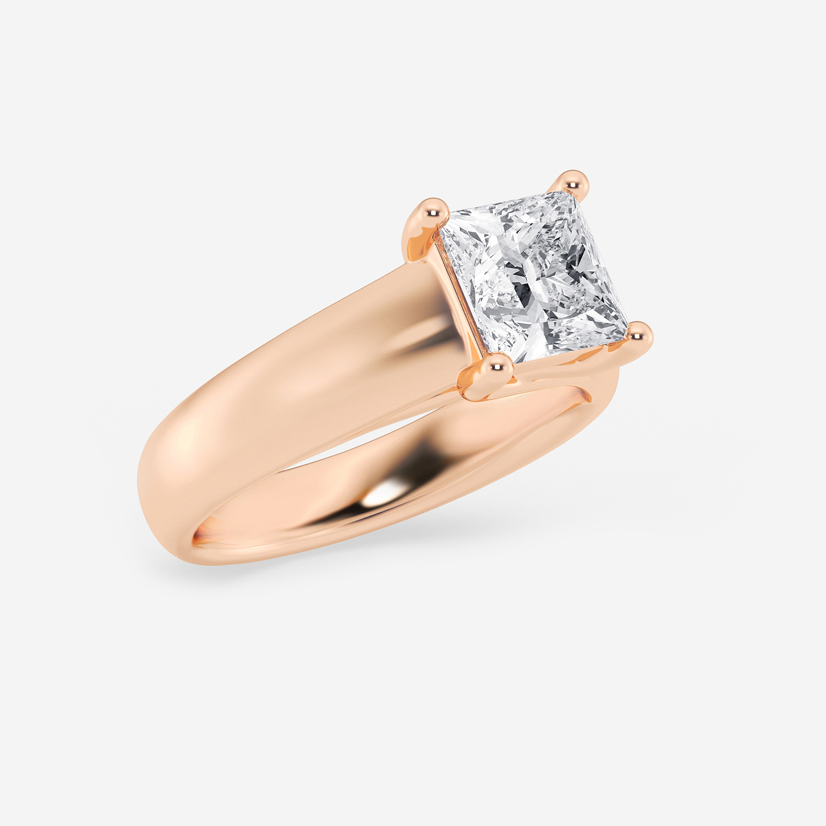Additional Image 1 for  2 ctw Princess Lab Grown Diamond Wide Shank Solitaire Engagement Ring