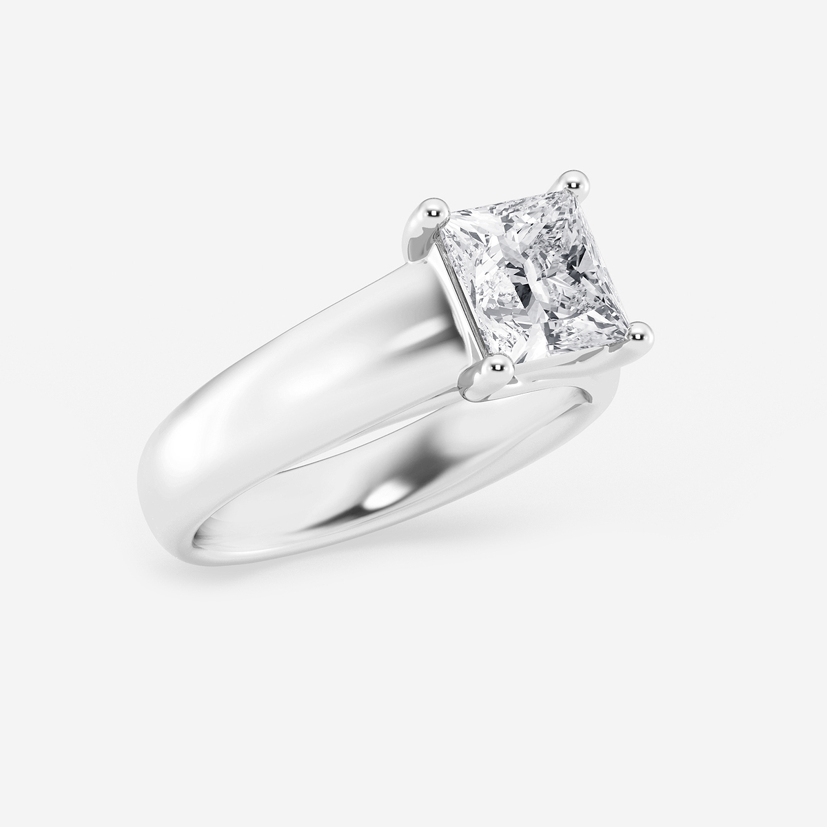 Additional Image 1 for  2 ctw Princess Lab Grown Diamond Wide Shank Solitaire Engagement Ring