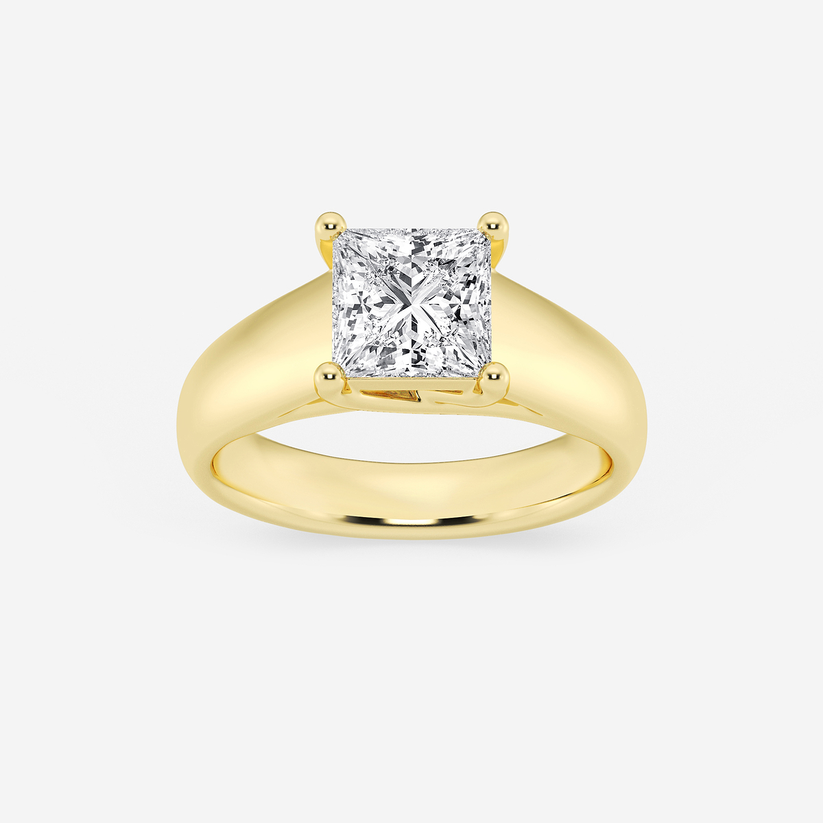 2 ctw Princess Lab Grown Diamond Wide Shank Solitaire Engagement Ring