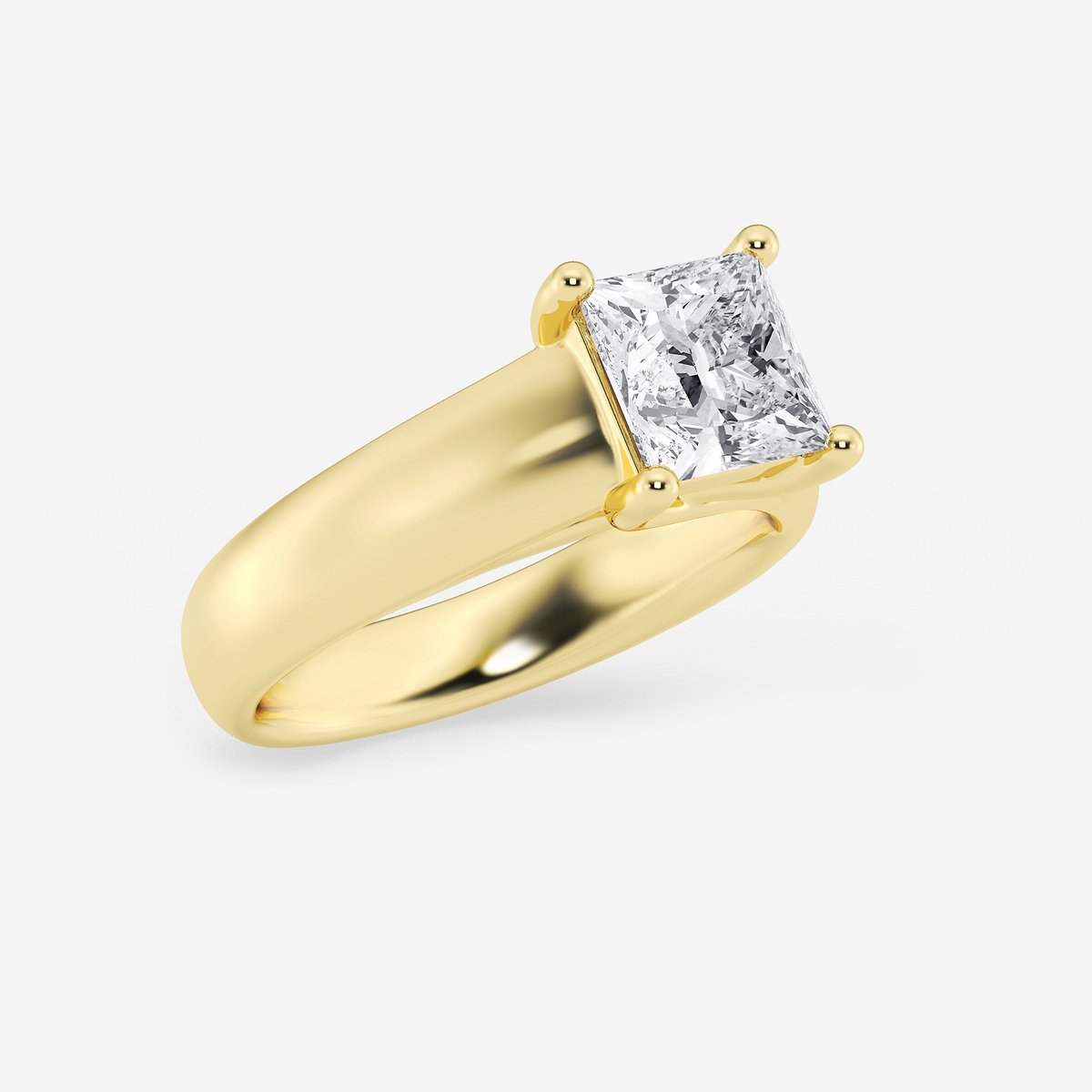 Additional Image 1 for  2 ctw Princess Lab Grown Diamond Wide Shank Solitaire Engagement Ring