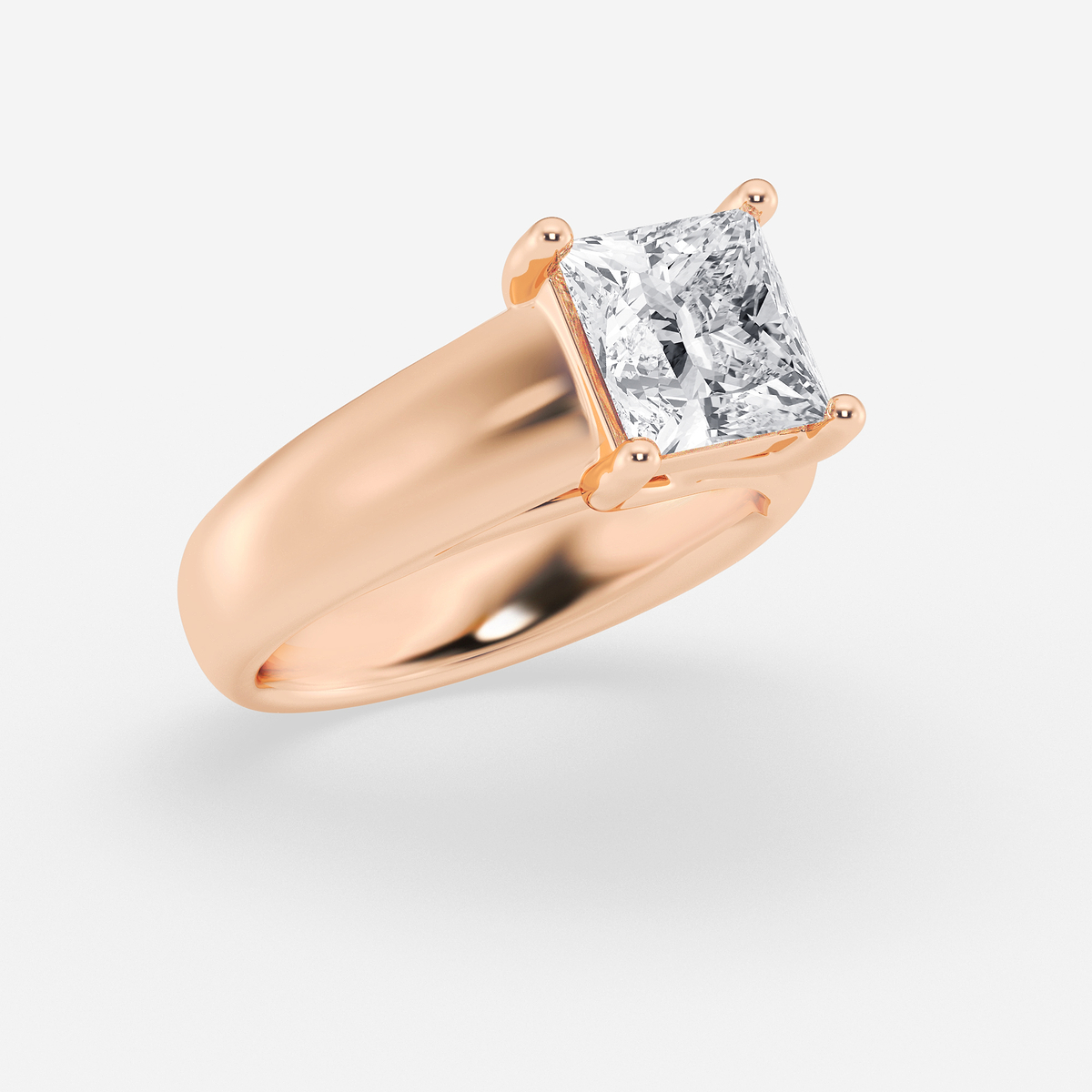 Additional Image 1 for  2 1/2 ctw Princess Lab Grown Diamond Wide Shank Solitaire Engagement Ring