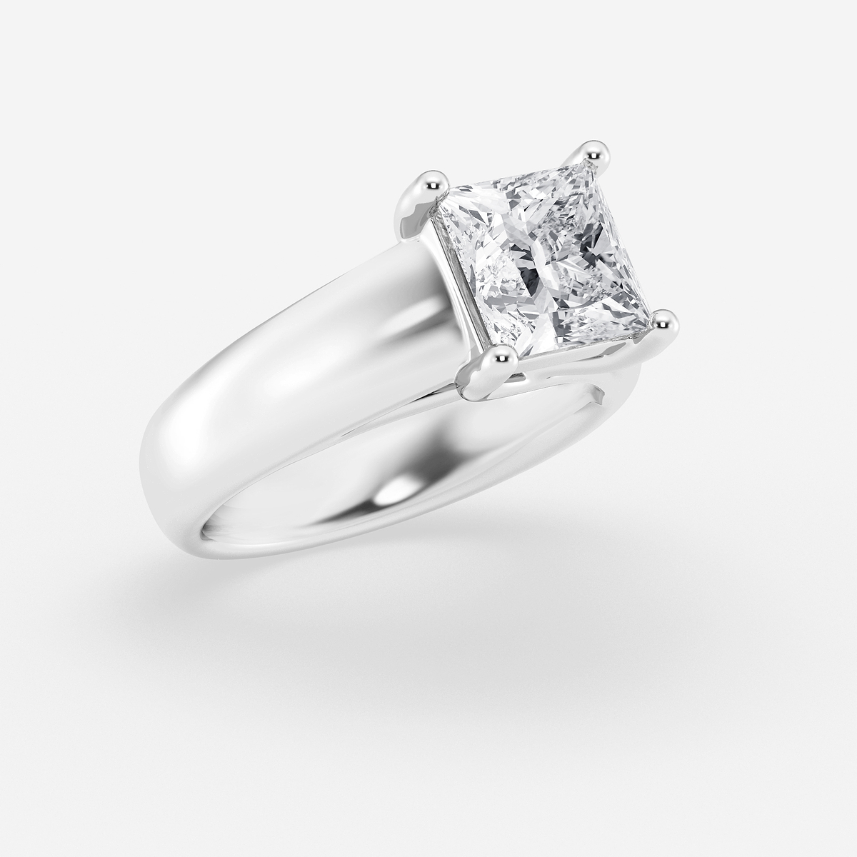 Additional Image 1 for  2 1/2 ctw Princess Lab Grown Diamond Wide Shank Solitaire Engagement Ring
