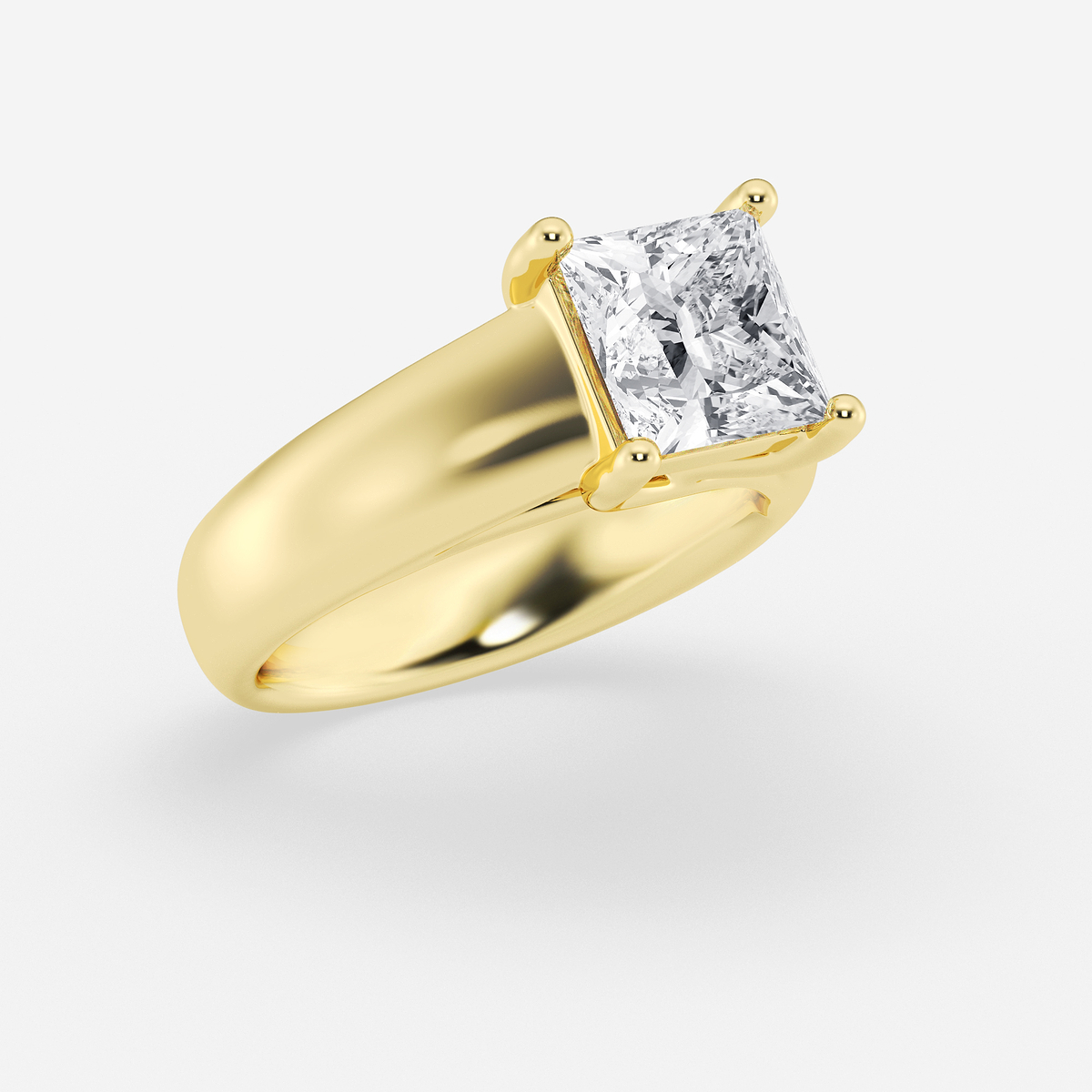Additional Image 1 for  2 1/2 ctw Princess Lab Grown Diamond Wide Shank Solitaire Engagement Ring