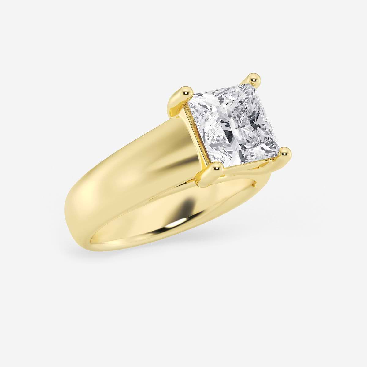 Additional Image 1 for  3 ctw Princess Lab Grown Diamond Wide Shank Solitaire Engagement Ring