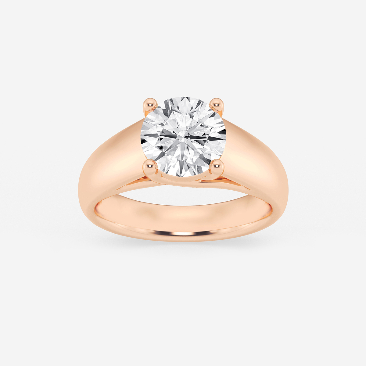 2 ctw Round Lab Grown Diamond Wide Shank Solitaire Engagement Ring
