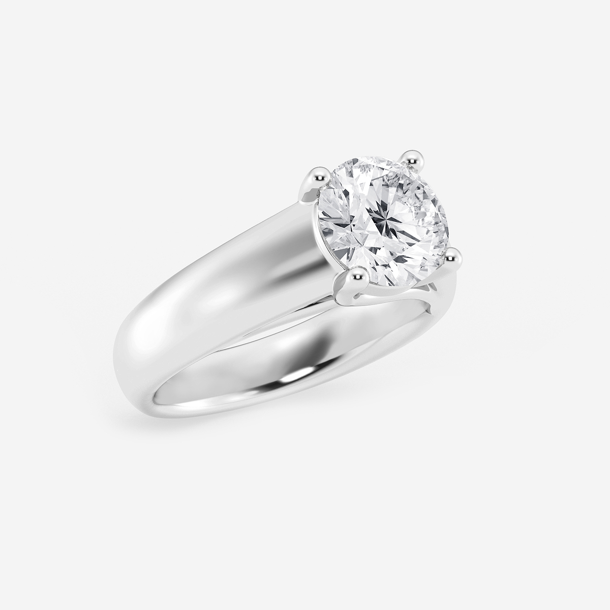 Additional Image 1 for  2 ctw Round Lab Grown Diamond Wide Shank Solitaire Engagement Ring