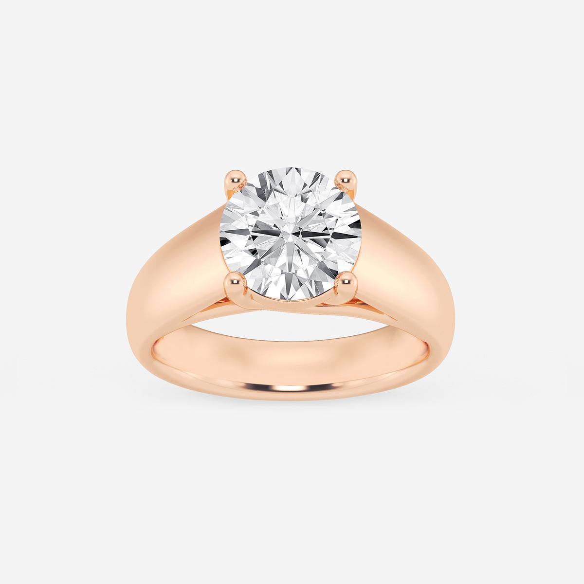 2 1/2 ctw Round Lab Grown Diamond Wide Shank Solitaire Engagement Ring
