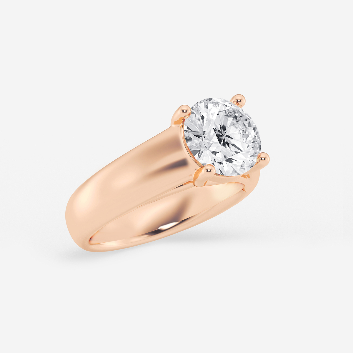 Additional Image 1 for  2 1/2 ctw Round Lab Grown Diamond Wide Shank Solitaire Engagement Ring