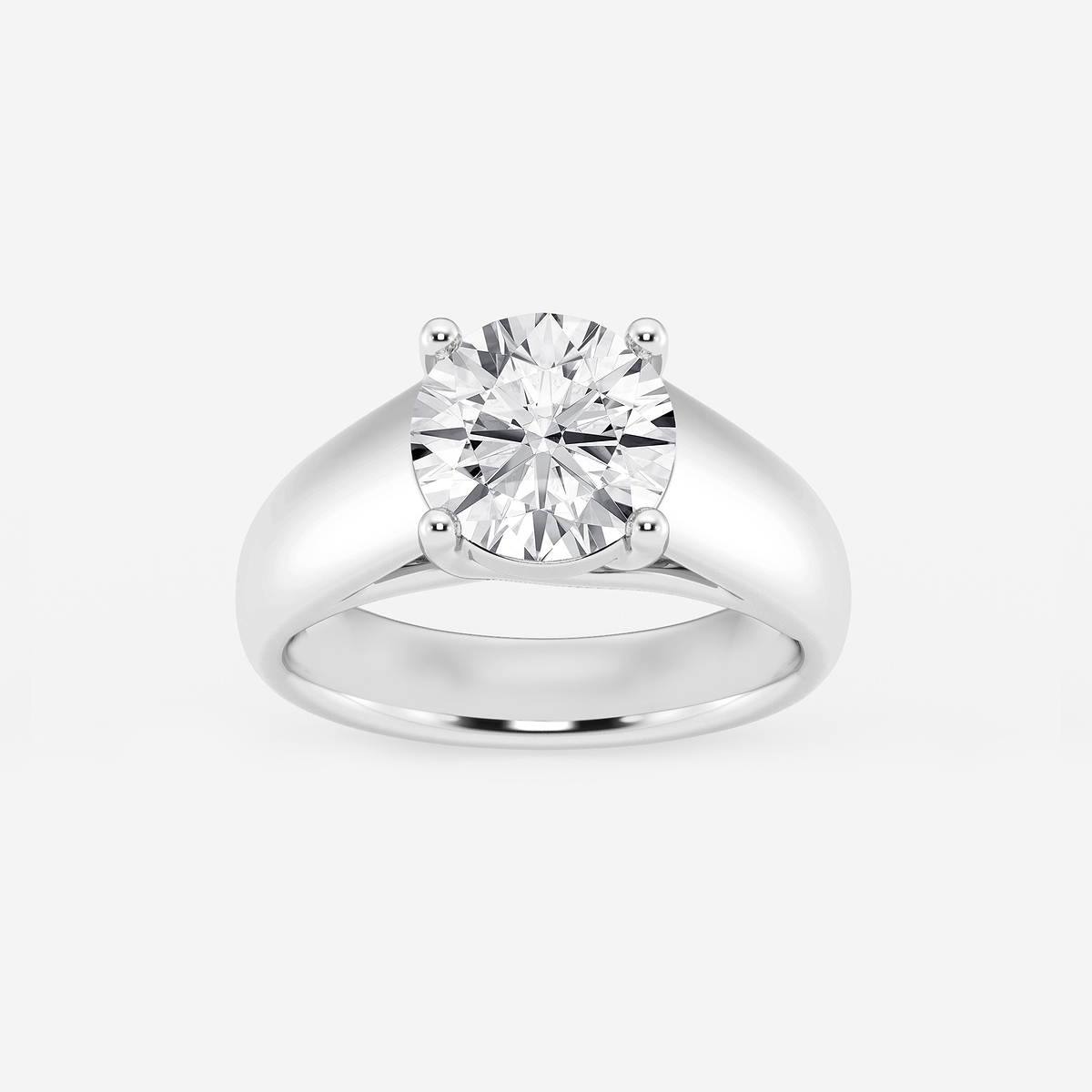 2 1/2 ctw Round Lab Grown Diamond Wide Shank Solitaire Engagement Ring
