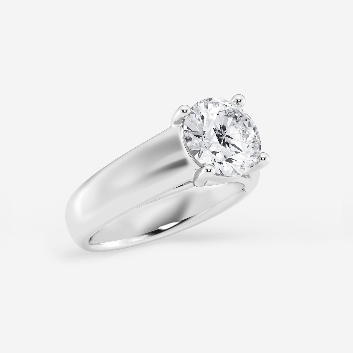 Additional Image 1 for  2 1/2 ctw Round Lab Grown Diamond Wide Shank Solitaire Engagement Ring