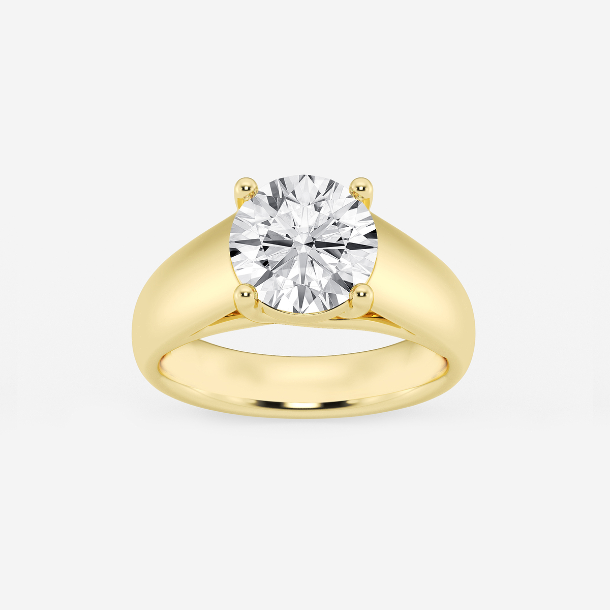 2 1/2 ctw Round Lab Grown Diamond Wide Shank Solitaire Engagement Ring