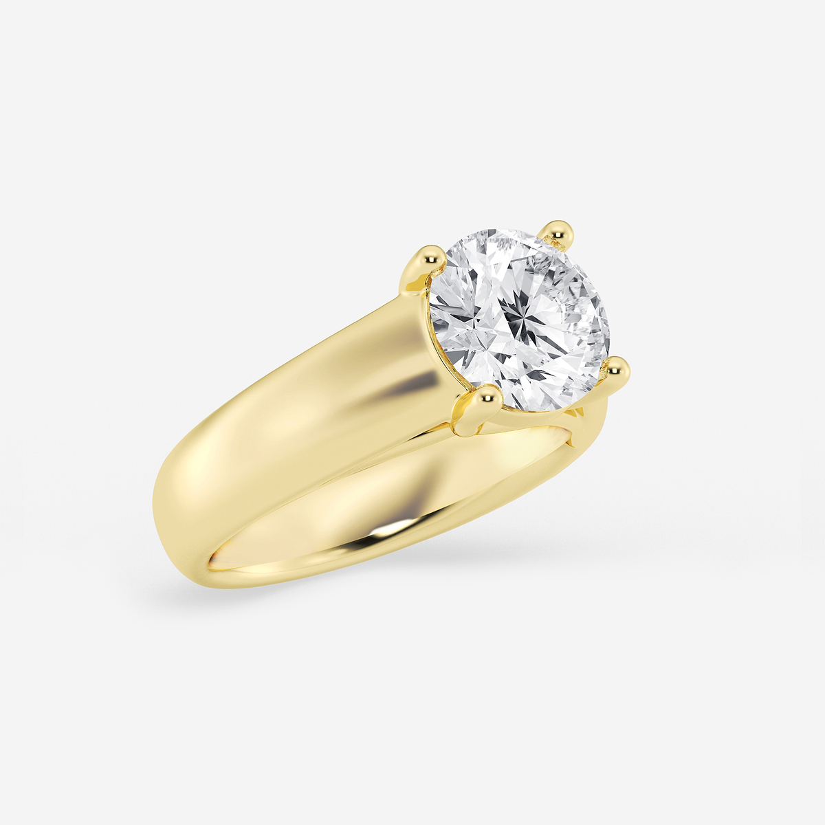 Additional Image 1 for  2 1/2 ctw Round Lab Grown Diamond Wide Shank Solitaire Engagement Ring