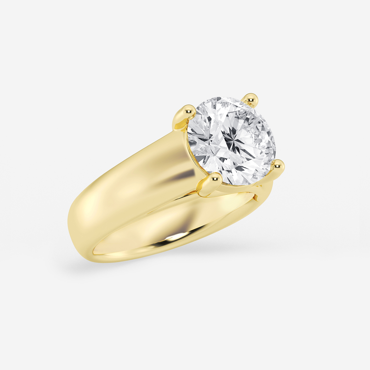 Additional Image 1 for  3 ctw Round Lab Grown Diamond Wide Shank Solitaire Engagement Ring