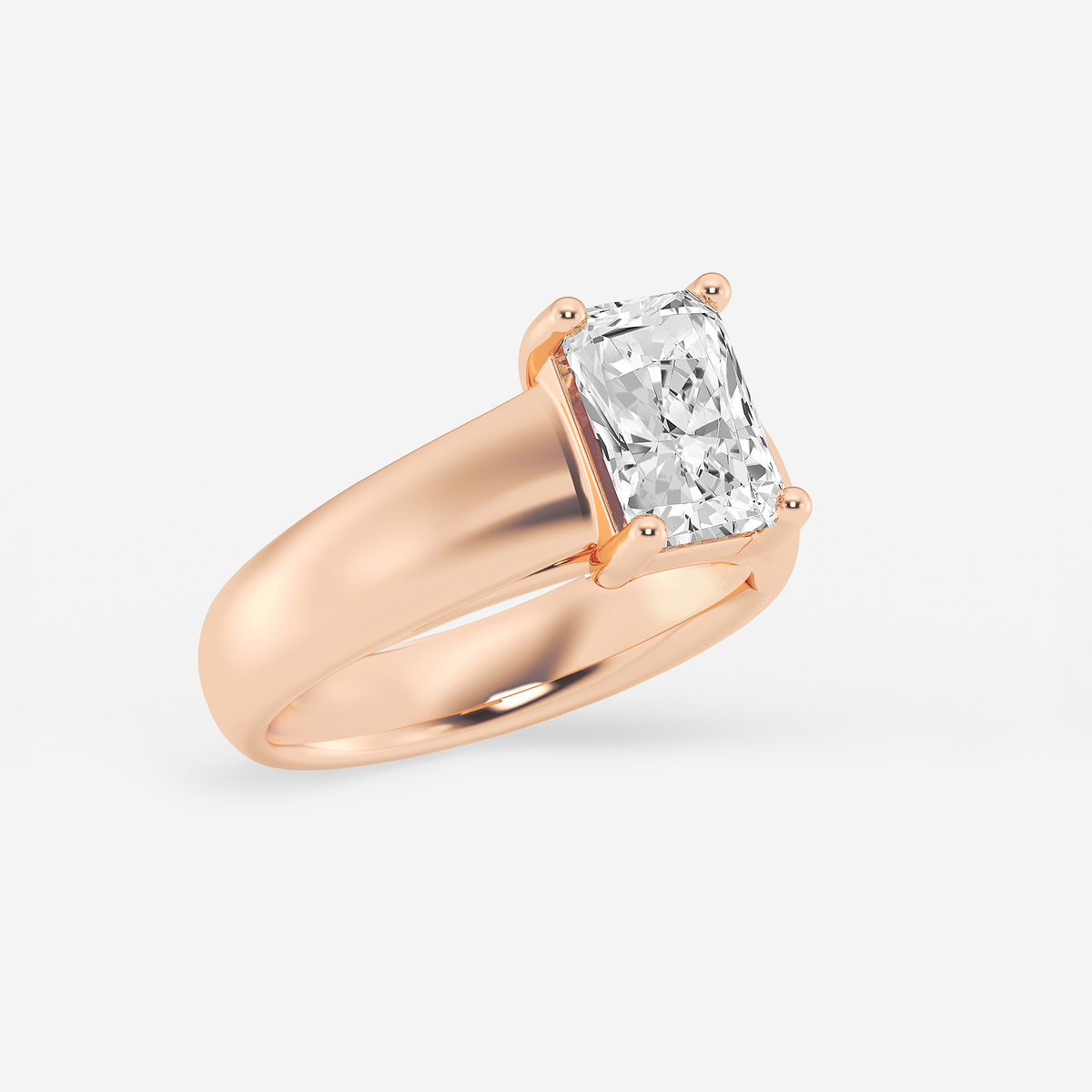 Additional Image 1 for  2 ctw Radiant Lab Grown Diamond Wide Shank Solitaire Engagement Ring