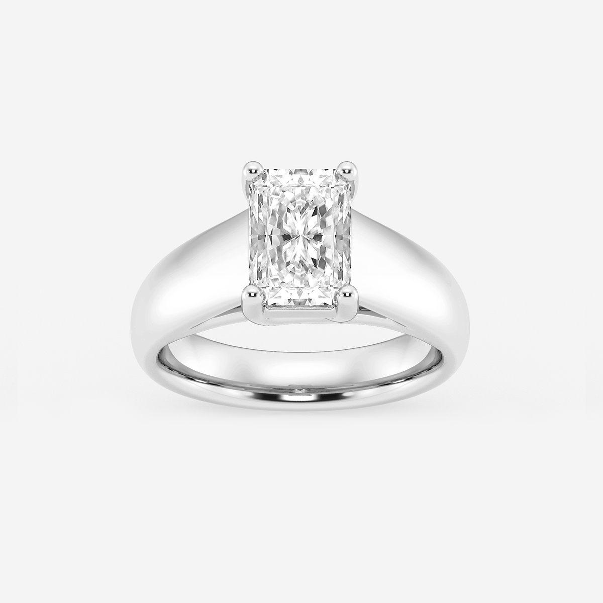 2 ctw Radiant Lab Grown Diamond Wide Shank Solitaire Engagement Ring