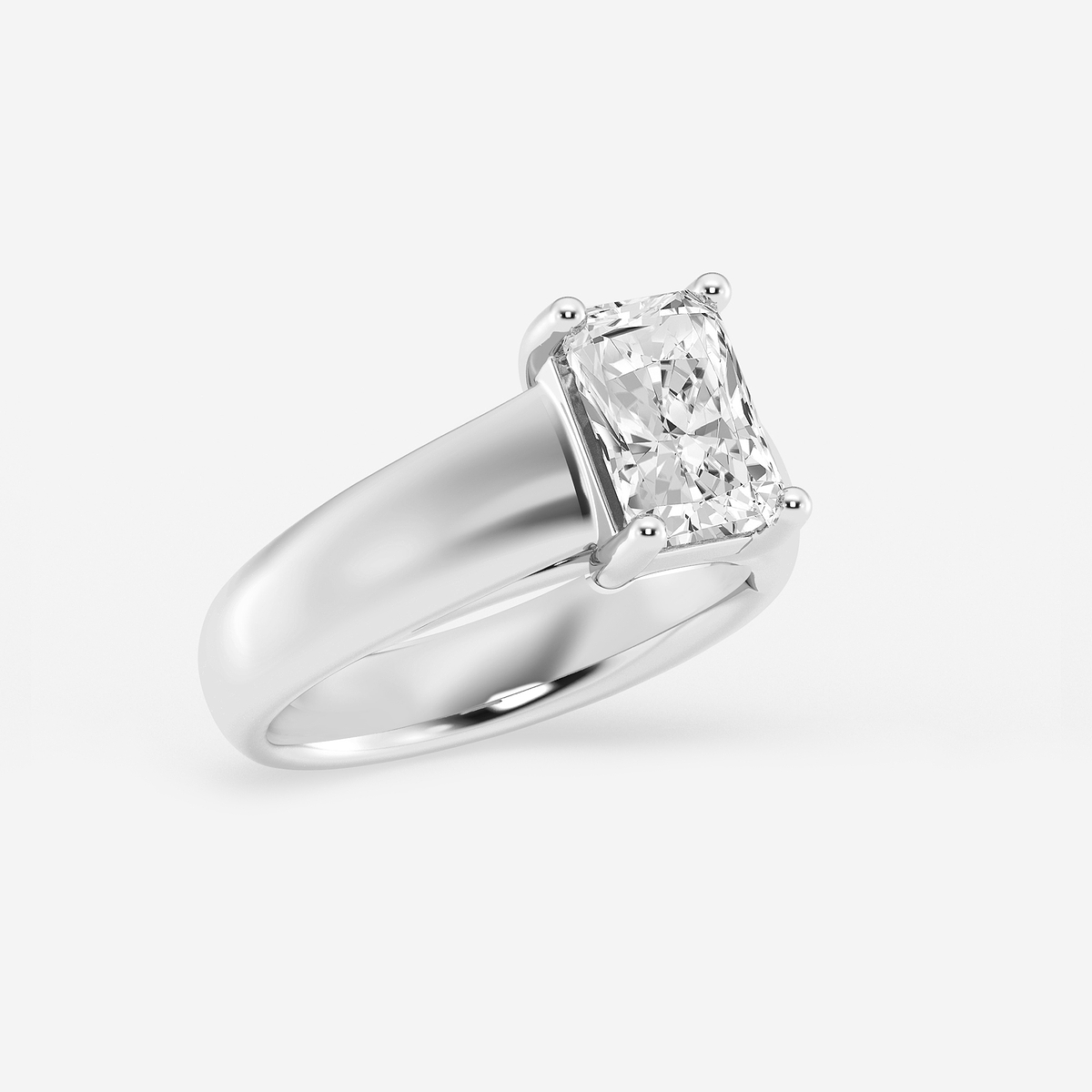 Additional Image 1 for  2 ctw Radiant Lab Grown Diamond Wide Shank Solitaire Engagement Ring