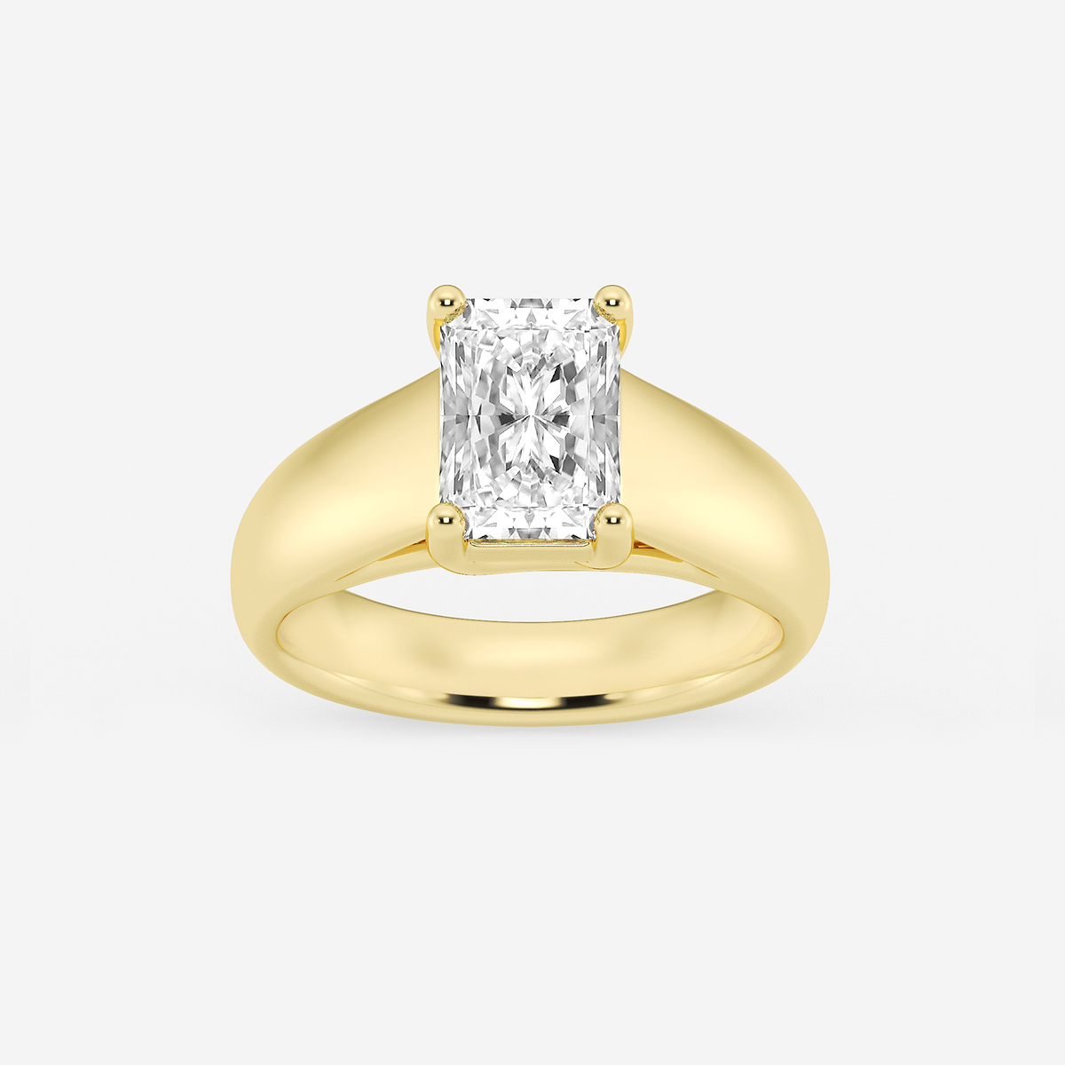 2 ctw Radiant Lab Grown Diamond Wide Shank Solitaire Engagement Ring