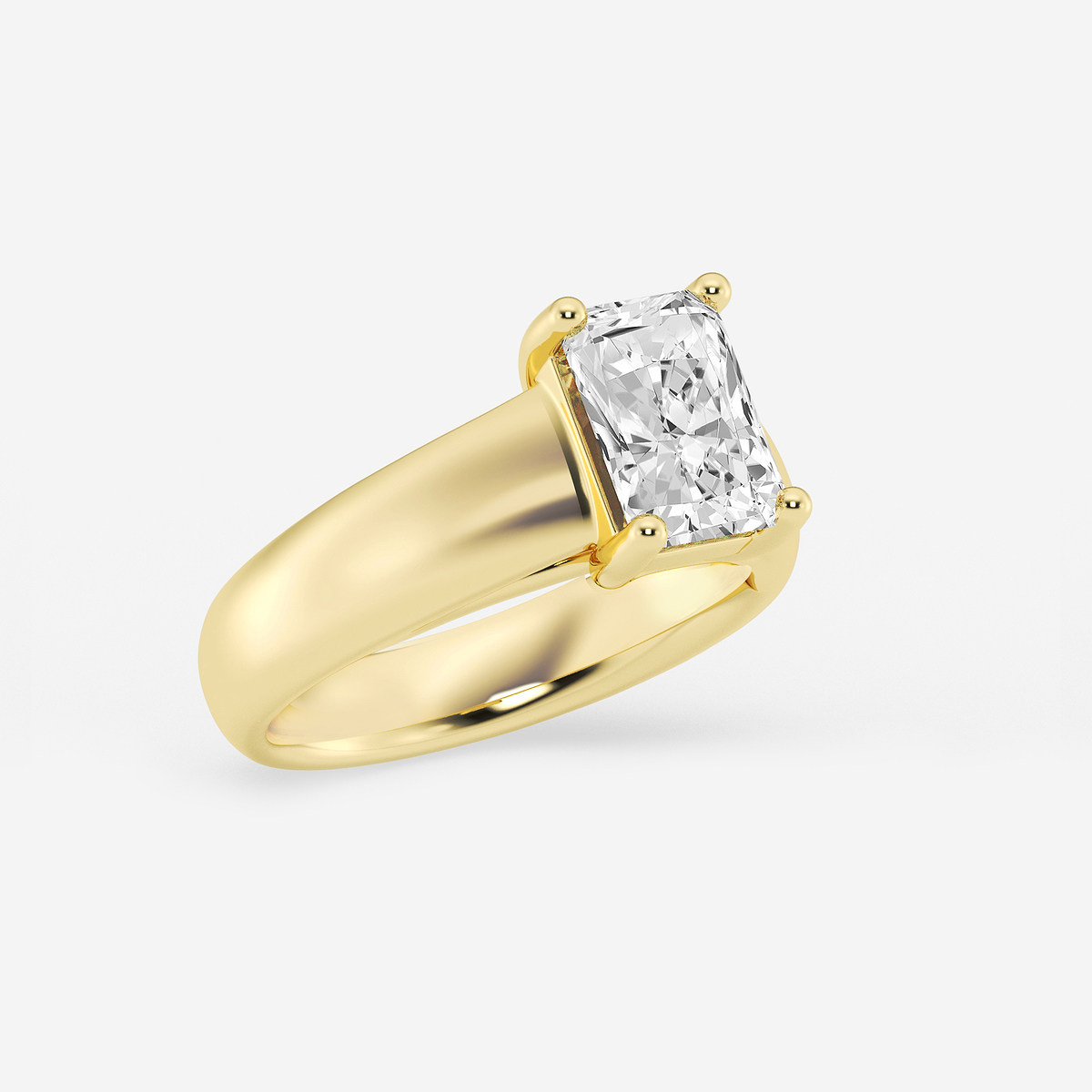 Additional Image 1 for  2 ctw Radiant Lab Grown Diamond Wide Shank Solitaire Engagement Ring