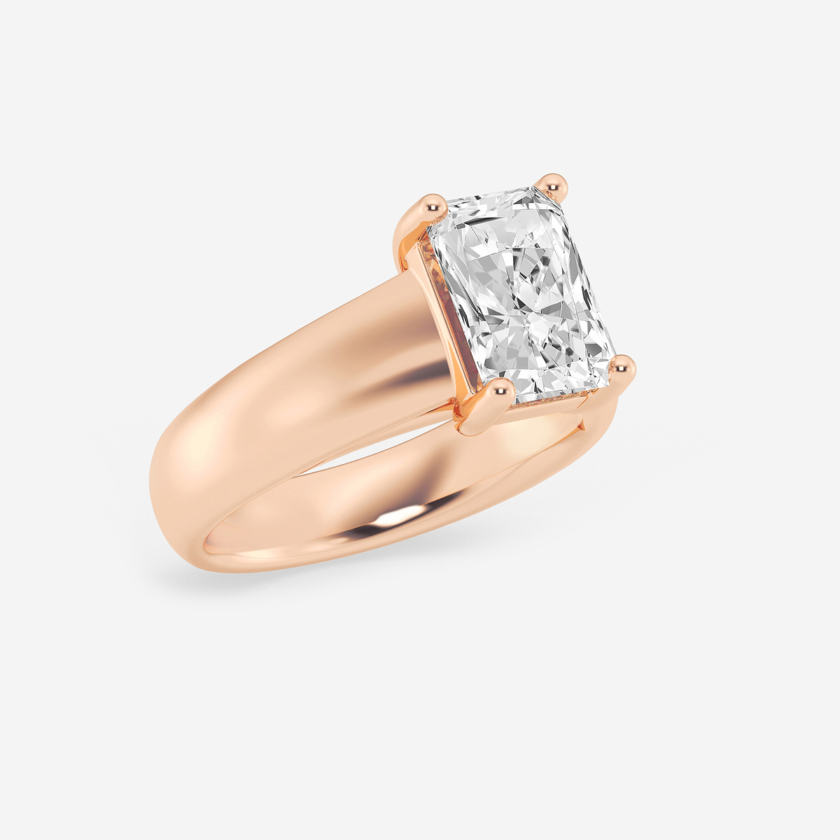 Additional Image 1 for  2 1/2 ctw Radiant Lab Grown Diamond Wide Shank Solitaire Engagement Ring