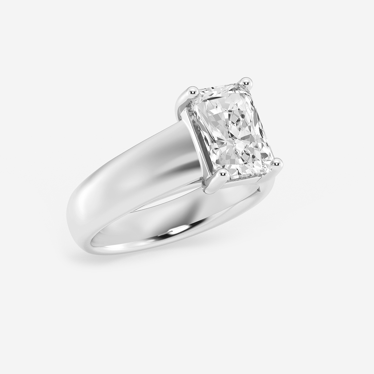 Additional Image 1 for  2 1/2 ctw Radiant Lab Grown Diamond Wide Shank Solitaire Engagement Ring