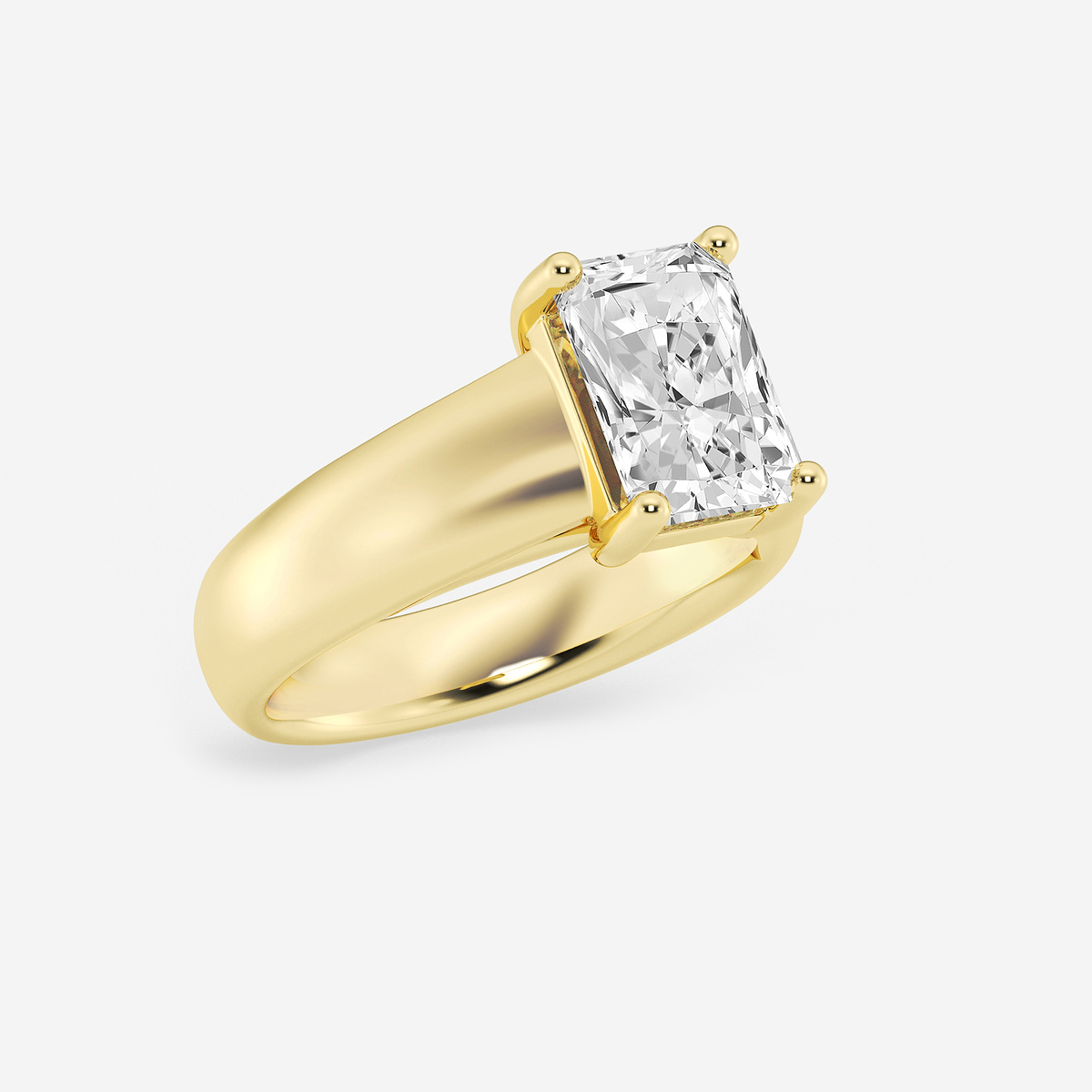 Additional Image 1 for  2 1/2 ctw Radiant Lab Grown Diamond Wide Shank Solitaire Engagement Ring