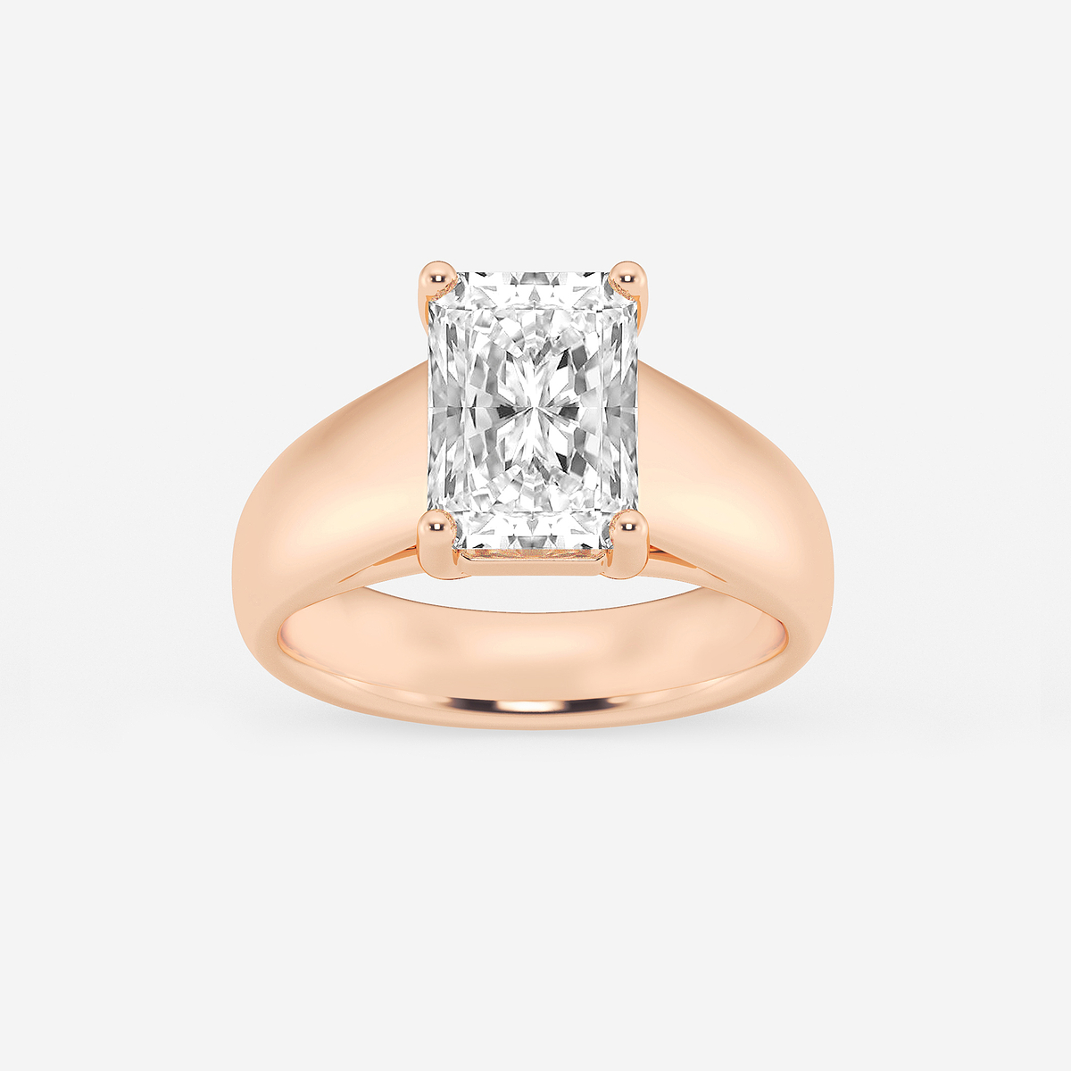 3 ctw Radiant Lab Grown Diamond Wide Shank Solitaire Engagement Ring
