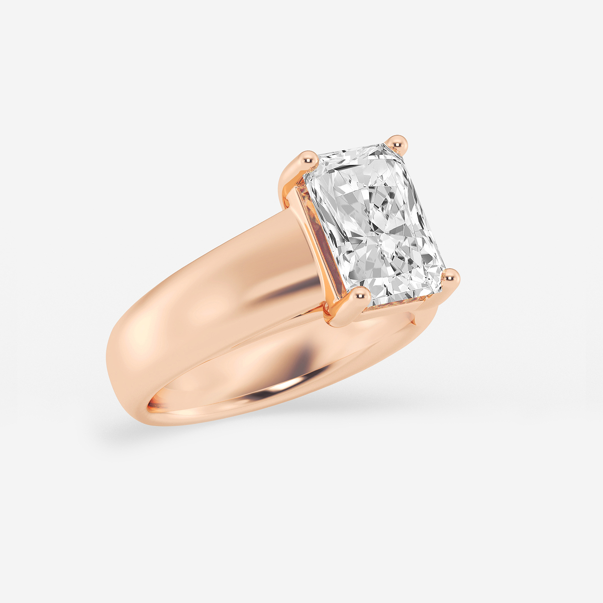Additional Image 1 for  3 ctw Radiant Lab Grown Diamond Wide Shank Solitaire Engagement Ring
