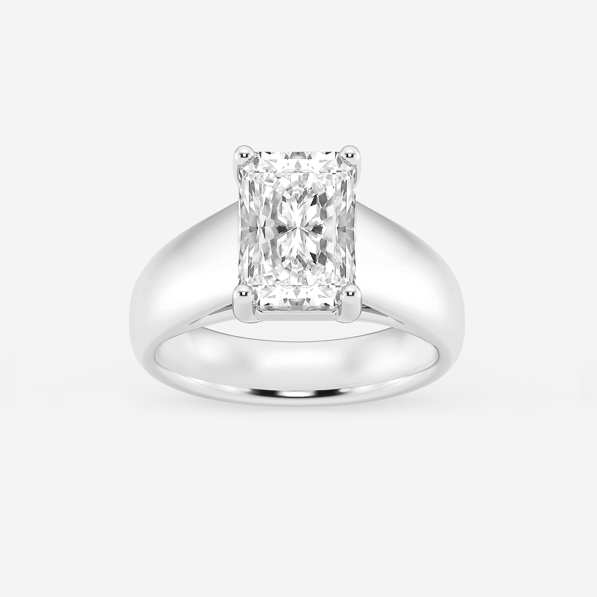 3 ctw Radiant Lab Grown Diamond Wide Shank Solitaire Engagement Ring