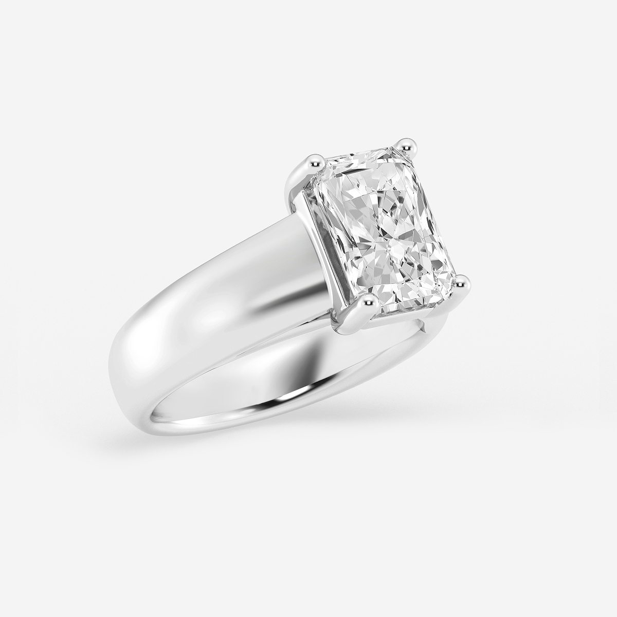 Additional Image 1 for  3 ctw Radiant Lab Grown Diamond Wide Shank Solitaire Engagement Ring